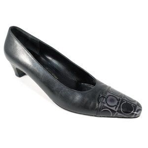 FERRAGAMO Stampato Gancini Horsebit Heel US 8.5 2A